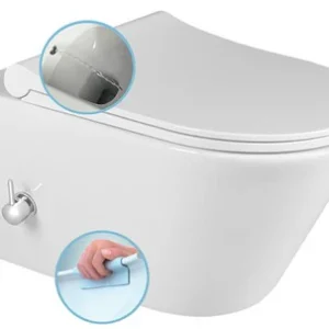 Rimless Bidet Toilet Wit Avva 35x5x53cm inclusief kraan Cleanwash